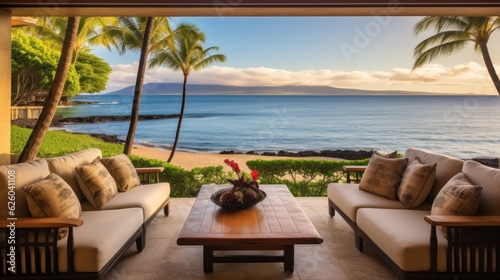 Beachfront villa with a private cabana and direct access to the white sands of Wailea Beach in Maui  Hawaii