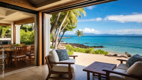 Beachfront villa with a private cabana and direct access to the white sands of Wailea Beach in Maui  Hawaii