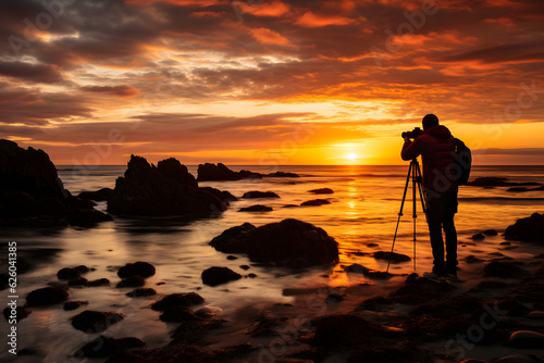  A photographer capturing a breathtaking sunset © AGSTRONAUT