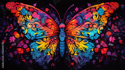 neon Psychedelic butterflies