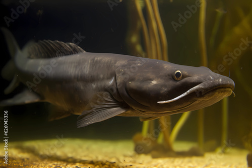 African Catfish - Found in freshwater bodies in Africa  are commonly used in African and Middle Eastern cuisine and have a firm  white flesh  Generative AI 