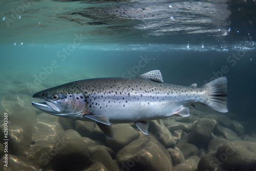 Atlantic Salmon - Found in the North Atlantic, are commonly used in European and North American cuisine and have a mild, buttery flavor (Generative AI)