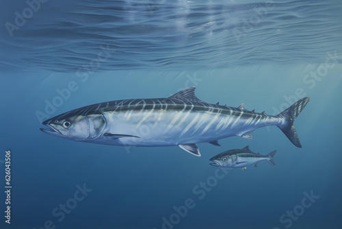 Mackerel - Found in oceans around the world, are commonly used in sushi and have a distinct oily flavor (Generative AI)