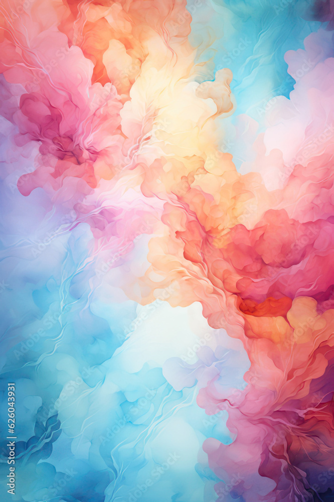 Watercolor abstract colorful background, vertical background. AI generative.