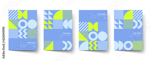 Trendy covers design. Minimal geometric shapes compositions. Applicable for brochures, posters, covers and banners.