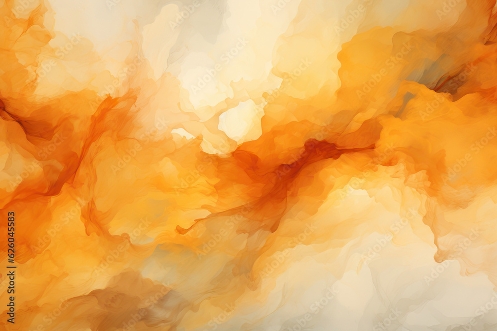 Watercolor abstract orange background. AI generative