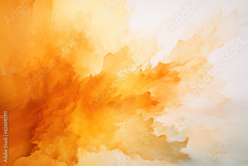 Watercolor abstract orange background, waves. AI generative.