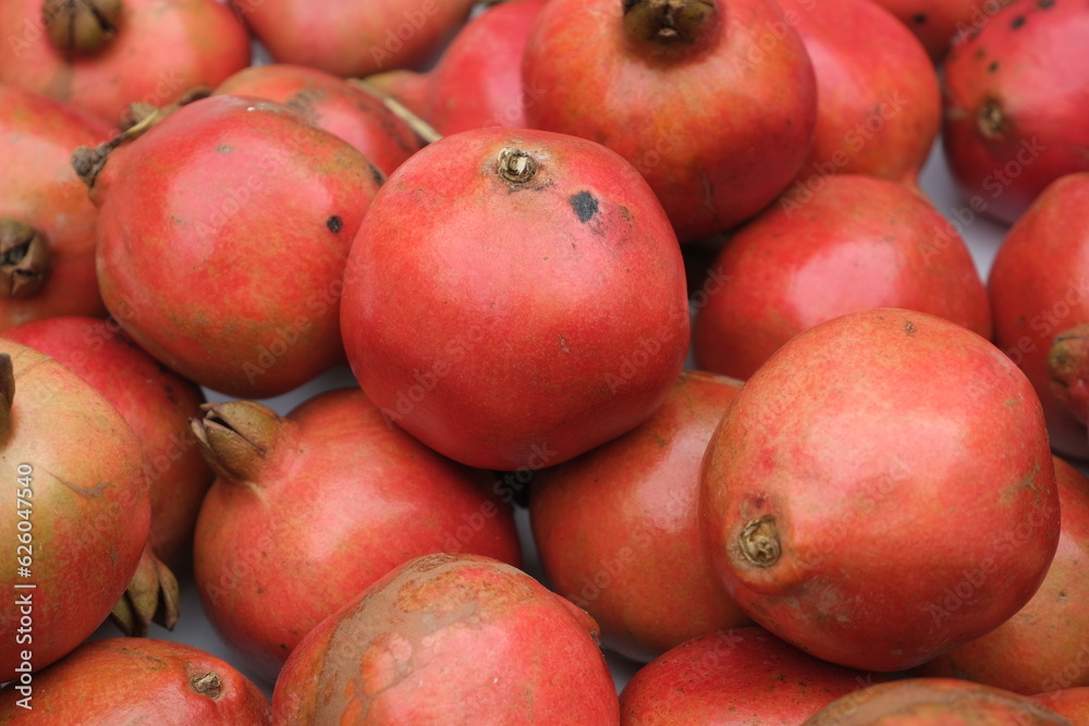 Pomegranates fruits , close up view ,  nutrition rich fruit