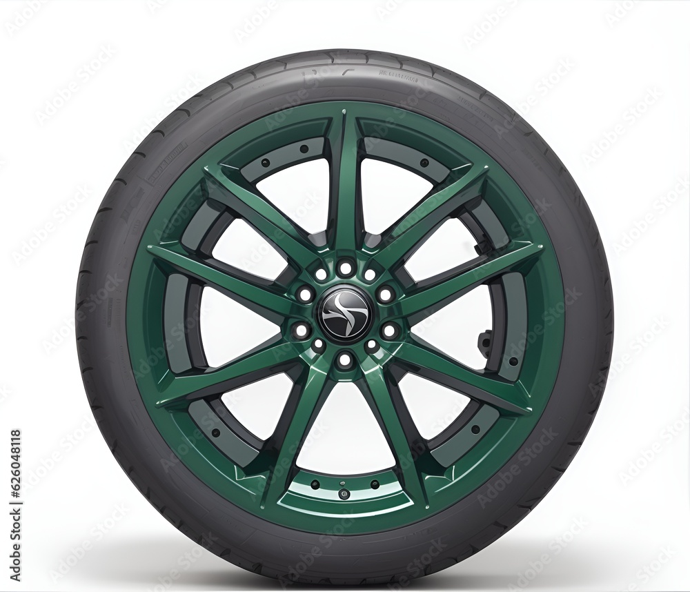 Car wheel on white background