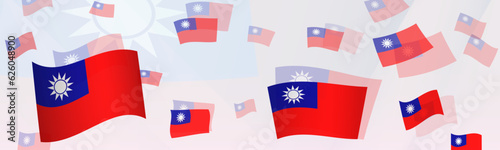 Taiwan flag-themed abstract design on a banner. Abstract background design with National flags.