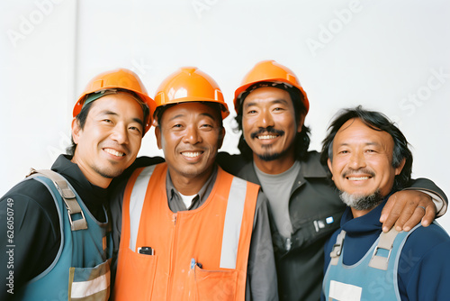 A group of male construction worker at a construction site