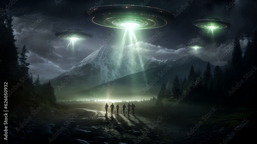 Aliens exited their UFO in an unknown location. Aliens exited their UFO in an unknown location.
