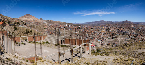 Potosi with the mighty Cerro Rico full of silver and zinc mines in the Bolivian Andes in South America