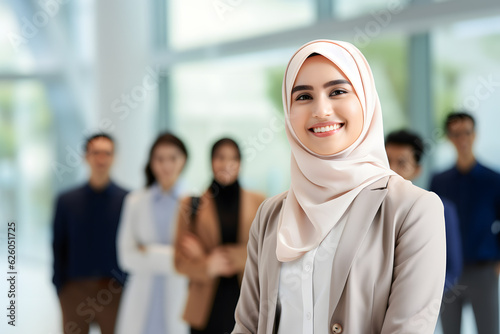portrait of a muslim businesswoman wearing hijab