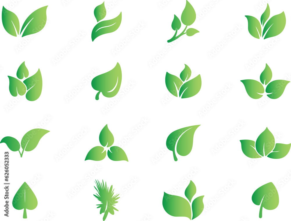 set of green leaf vector icon, leaf, icon, nature, eco, tree, set, vector, green, plant, symbol, ecology, environment, design, illustration, organic, logo, natural, sign, bio, environmental, element set of green leaf vector icon, leaf, icon, nature, eco, tree, set, vector, green, plant, symbol, ecology, environment, design, illustration, organic, logo, natural, sign, bio, environmental, element