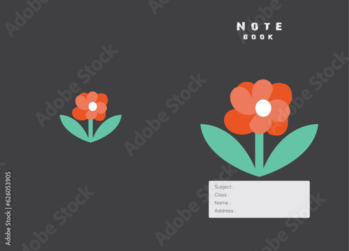 Vector notebook cover or exercise book cover design
