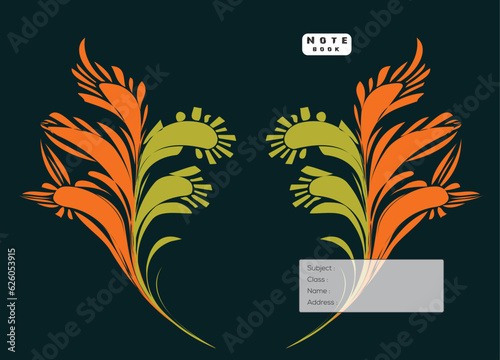 Vector notebook cover or exercise book cover design
