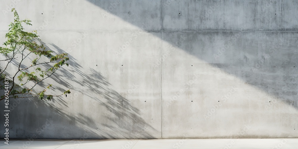 AI Generated. AI Generative. Concrete stone rock wall with tree. Simple minimal mockup wall garden outdoor with plant. Graphic Art AI Generated. AI Generative. Concrete stone rock wall with tree. Simple minimal mockup wall garden outdoor with plant. Graphic Art