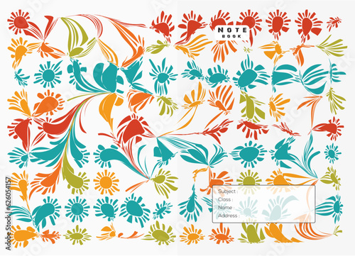 Vector notebook cover or exercise book cover design
