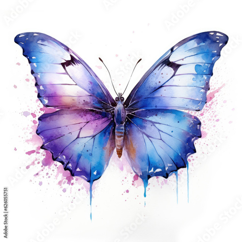 Watercolor butterfly . Generative Ai