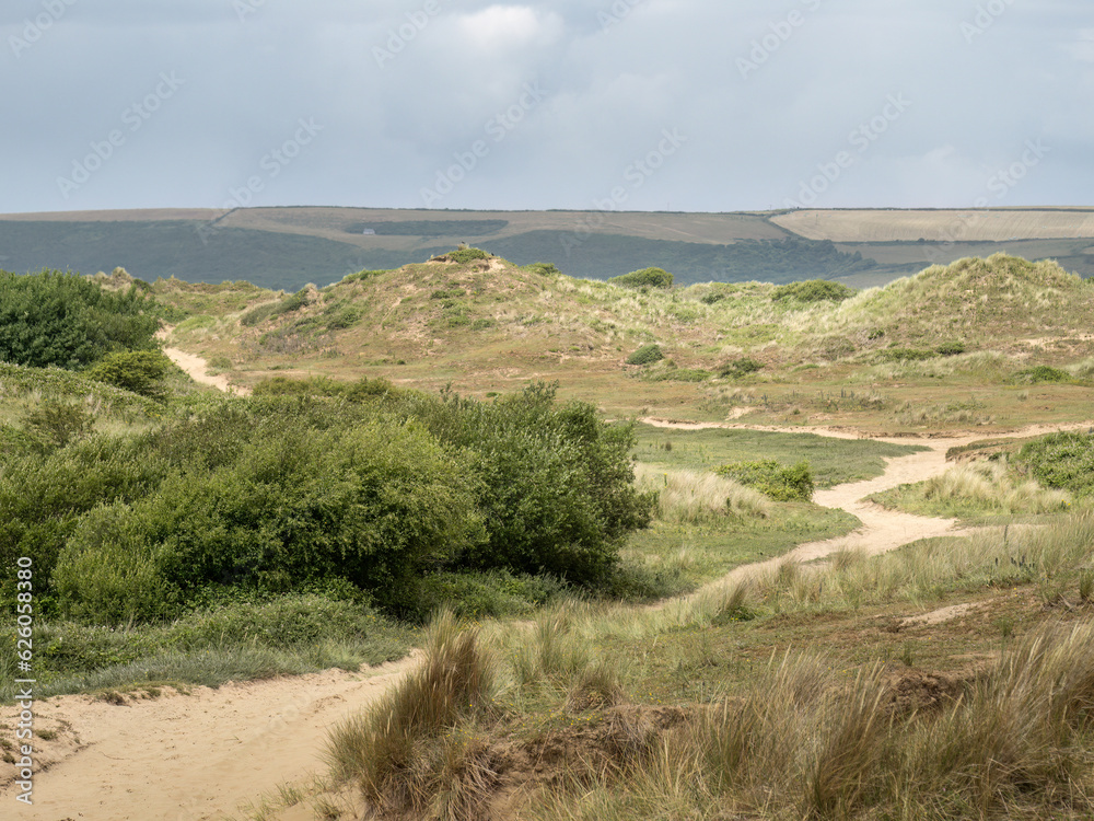 View of Braunton Burrows sand dune landscape, North Devon, UK. SSSI and part of Biosphere. View of Braunton Burrows sand dune landscape, North Devon, UK. SSSI and part of Biosphere.
