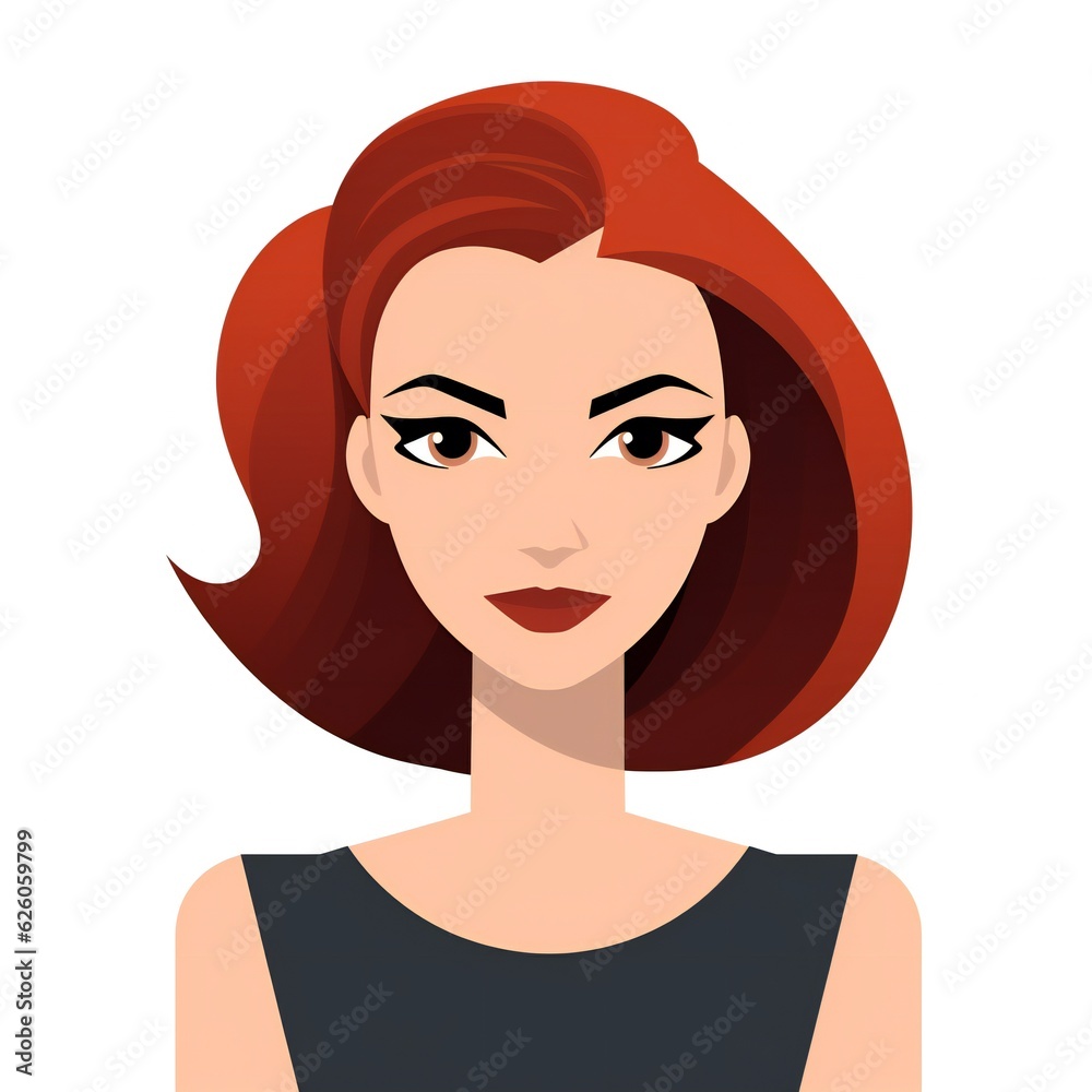 Bold Quirky Stylised female minimal Avatar on white Bold Quirky Stylised female minimal Avatar on white