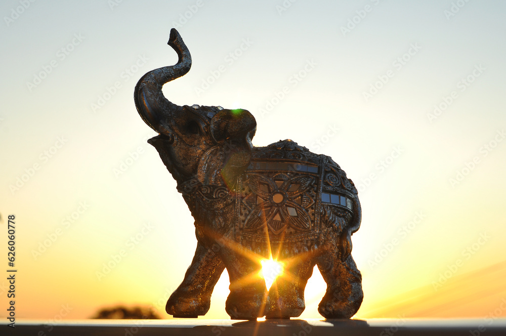 Fotografie lindo elefante indiano decorativo, elefante símbolo de boa sorte, sabedoria, poder e sucesso