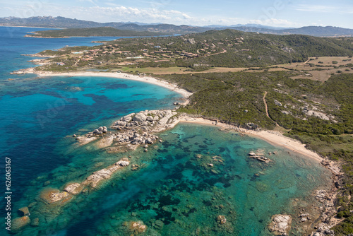 aerial view of typical Sardinian coastline without people and boats © danielefontana