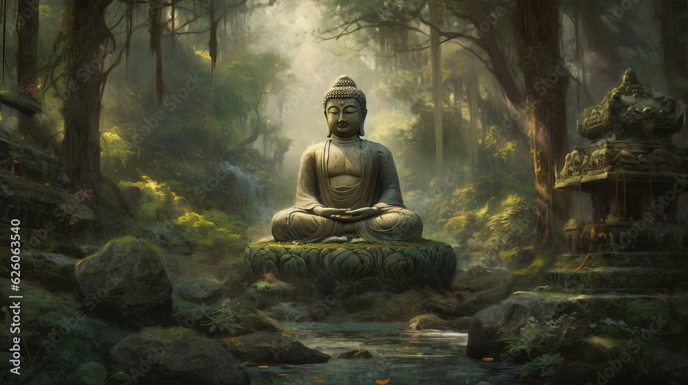 Buddha statue - Created with Generative AI Technology