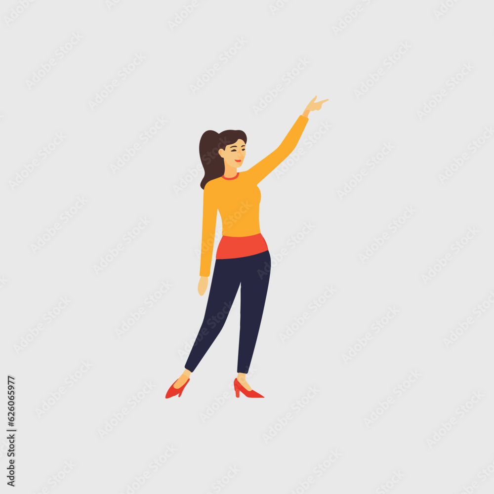 beautiful woman indicating something with her arm beautiful woman indicating something with her arm