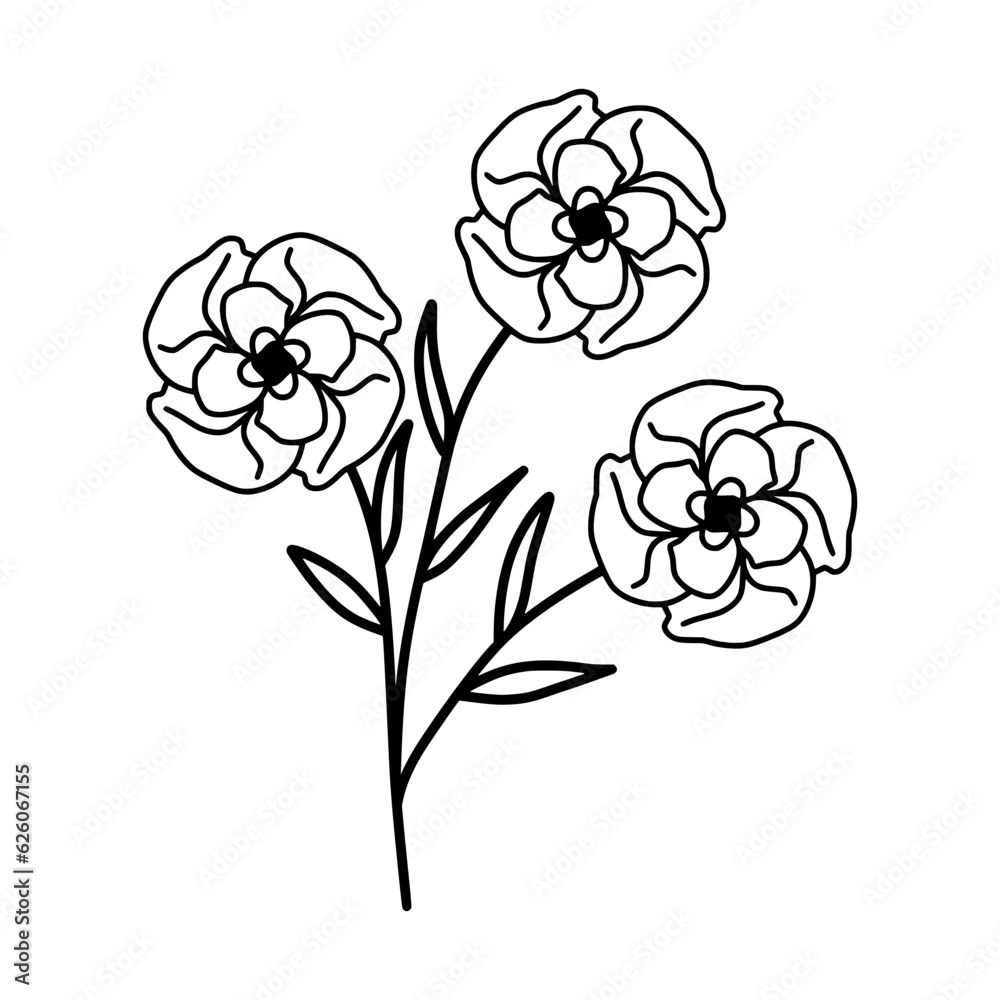Illustration of flower lineart Illustration of flower lineart