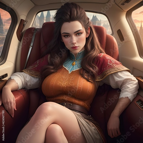 woman in car
