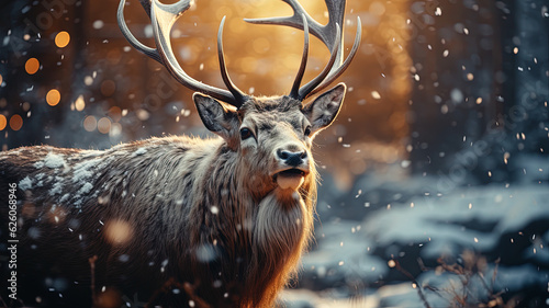 Christmas northern deer. Rudolph deer.  © Tamara