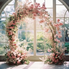 Wedding floral arc.