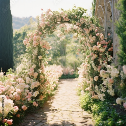 Wedding floral arc.