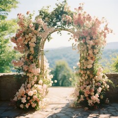 Wedding floral arc.