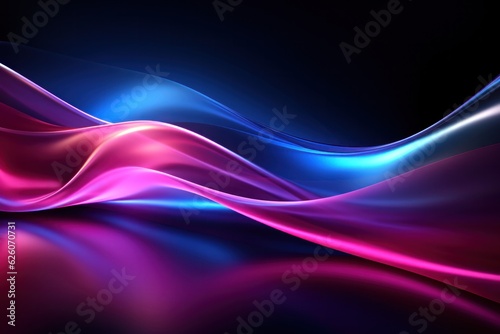 Abstract Neon Wave background. Illustration © olegganko