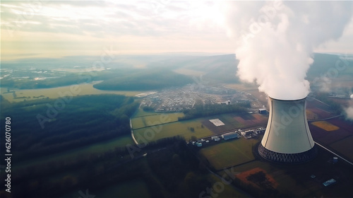 Nuclear Power Plant green Energy - AI-Generated