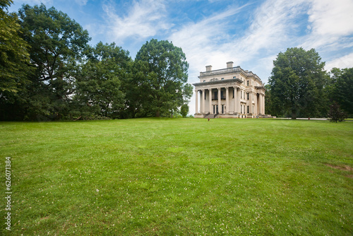 The southeast view of the Vanderbilt Mansion in Hyde Park, New York