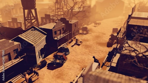 Old Village And Church Of The Wild West