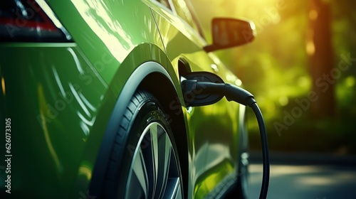 Car charging. Illustration AI Generative