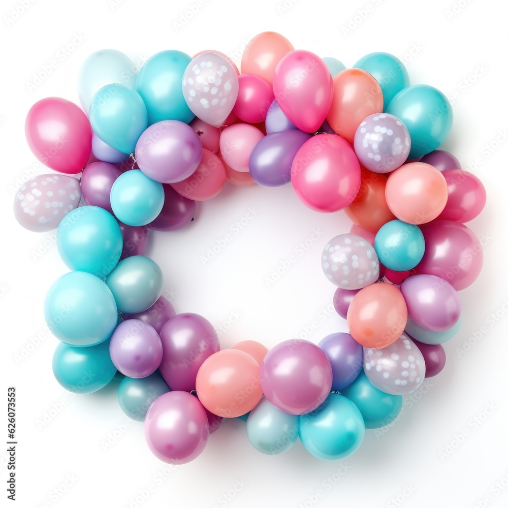 Obraz premium Balloon frame background. Illustration AI Generative.