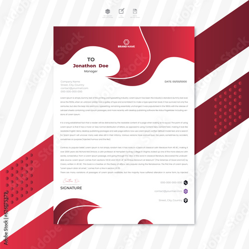 Abstract Letterhead Design Modern Business Letterhead Design Template