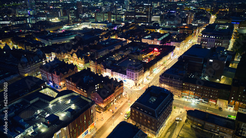 Unique photo of Leeds during the nighttime taken with a drone