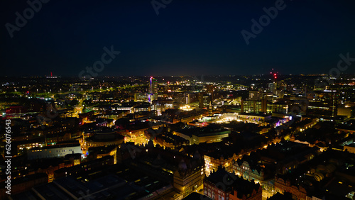 Unique photo of Leeds during the nighttime taken with a drone