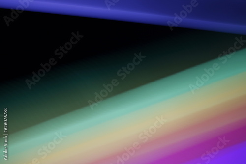 Las luces por refracción en líneas rectas forman un espectro en arcoiris multicolor que produce un original efecto degradado en bokeh sobre un fondo negro