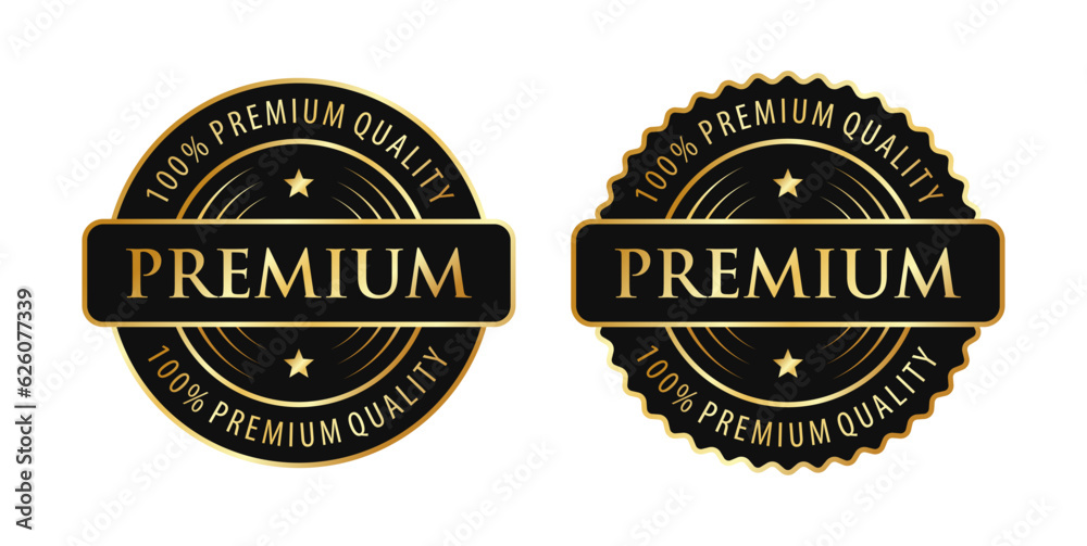 100 percent premium quality vector badges. Luxury black gold labels. For icon, logo, sign, seal, symbol, stamp, sticker. Vector illustration 100 percent premium quality vector badges. Luxury black gold labels. For icon, logo, sign, seal, symbol, stamp, sticker. Vector illustration