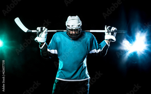 Photography Ice hockey player. Download high resolution photo. Sport concept.