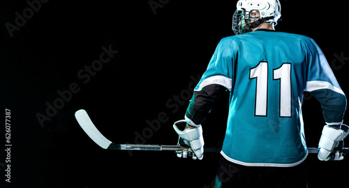 Canvas Print Ice hockey player. Download high resolution photo. Sport concept.