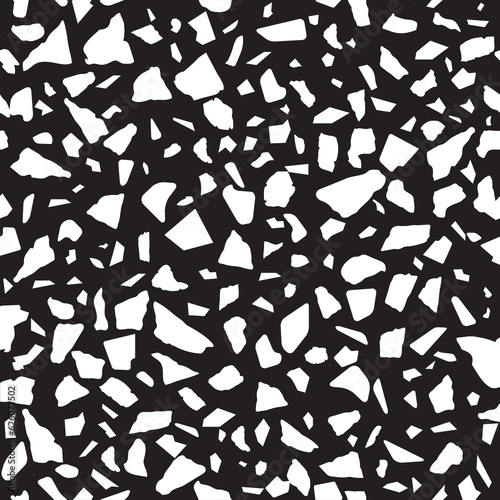 Black and White Terrazzo Abstract Background